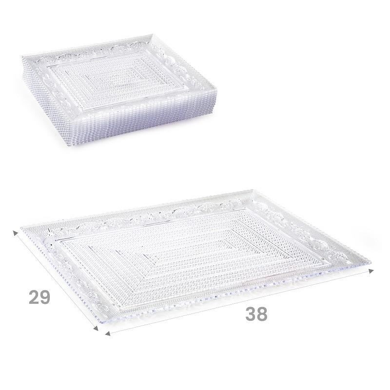 PIATTO PLA CRYSTAL RETT. 38x29cm TRASPARENTE 1501706 PF
