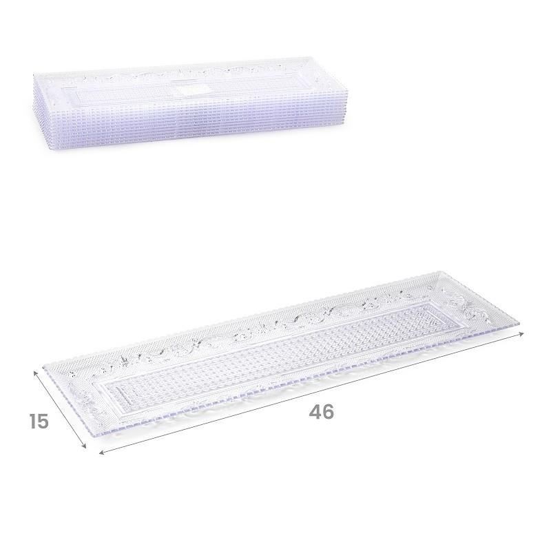 PIATTO PLA CRYSTAL RETT. 46x15cm TRASPARENTE 1492406 PF