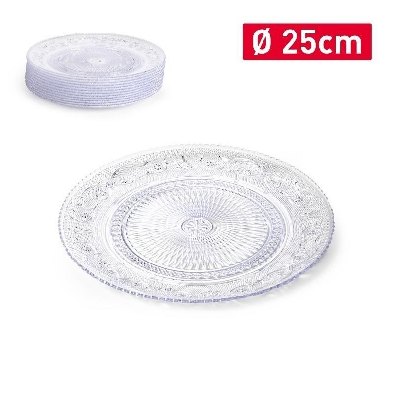 PIATTO PLA CRYSTAL TONDO 25cm TRASPARENTE 1492206 PF