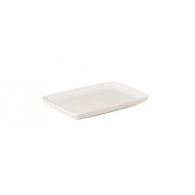 PIATTO PORCELLANA BIANCA TOP BORDATO RETT. 25x16cm F965