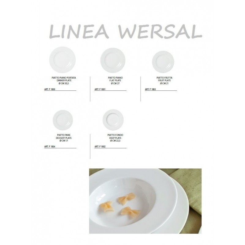 PIATTO PORCELLANA BIANCA TOP WERSAL PANE 17cm F1804