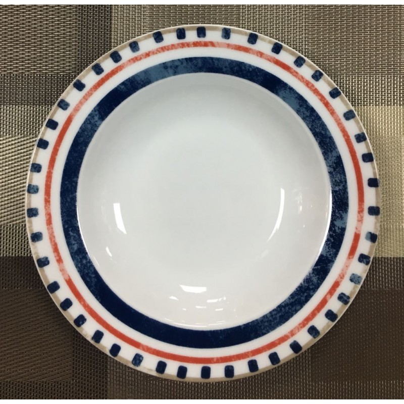 PIATTO PORCELLANA QUADRETTI FONDO 22cm OLIMPIA TOGNANA