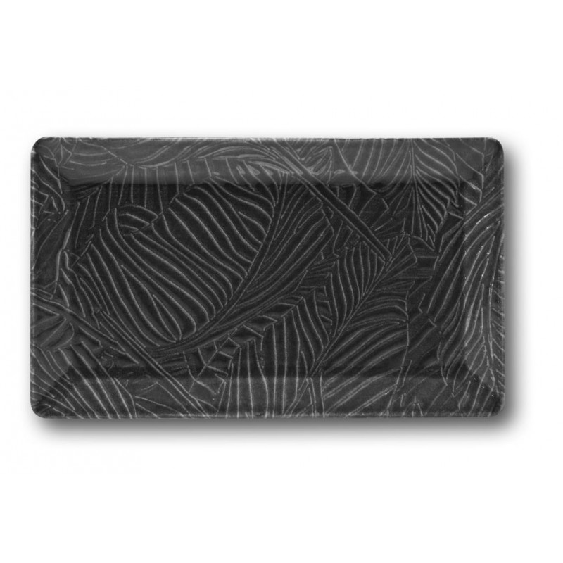 PIATTO SATURNIA BREATH NERO KIMI RETT. 29x17,5 PORC