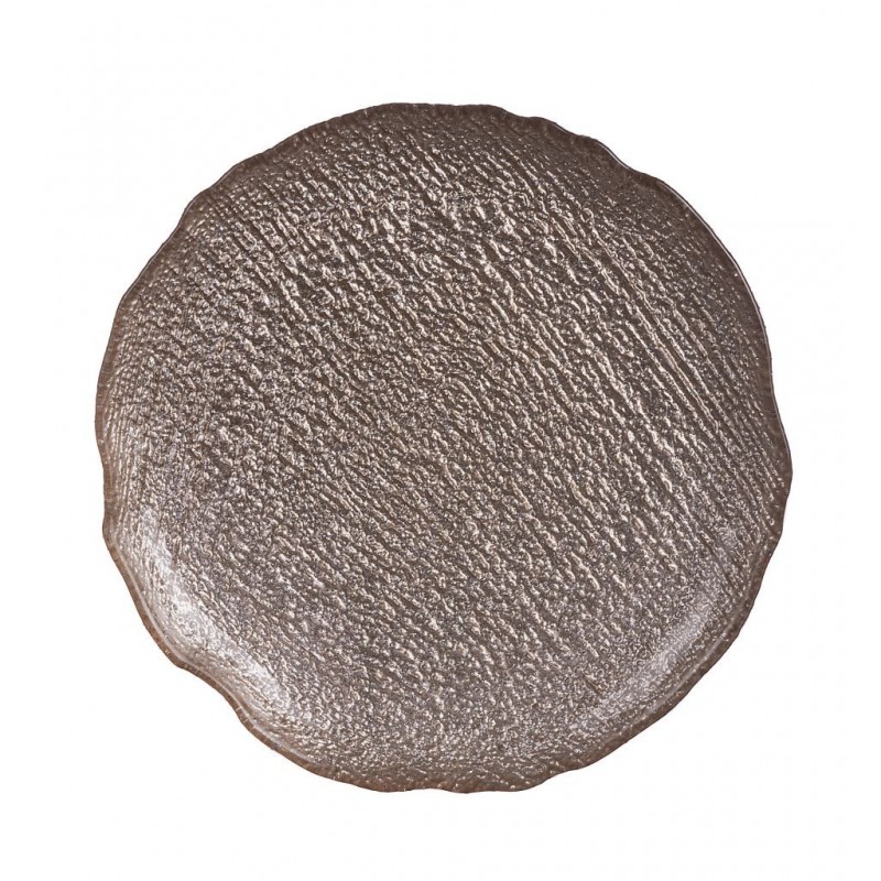 PIATTO VETRO OPALE VEUX ORO 21cm 68386 AD