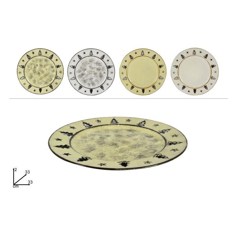 SOTTOPIATTO PP C/INCISIONE ANTICATO 33cm DS