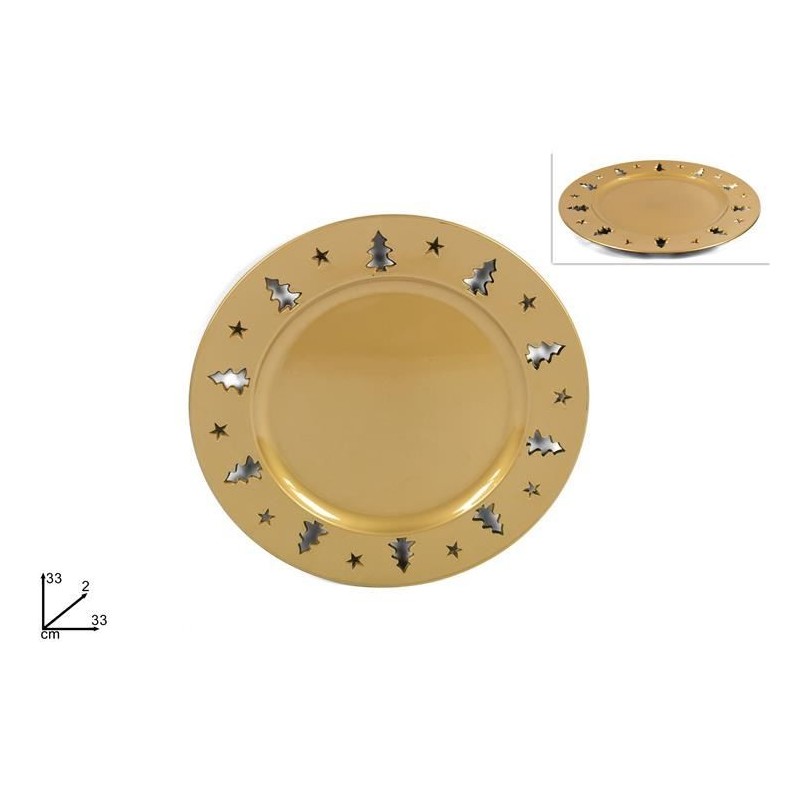 SOTTOPIATTO PP C/INCISIONE ORO 33cm DS