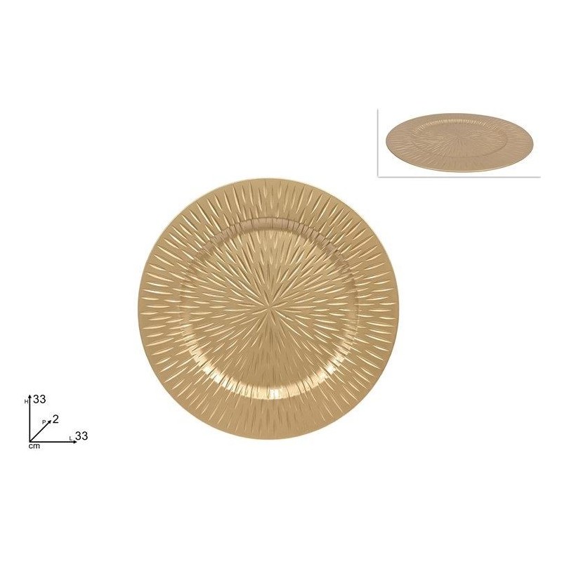 SOTTOPIATTO PP INTARSIATO ORO 33cm 177519 DS