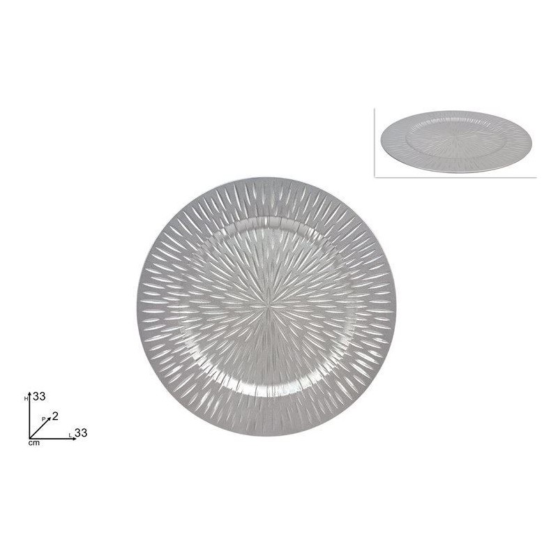 SOTTOPIATTO PP INTARSIATO SILVER 33cm 177526 DS