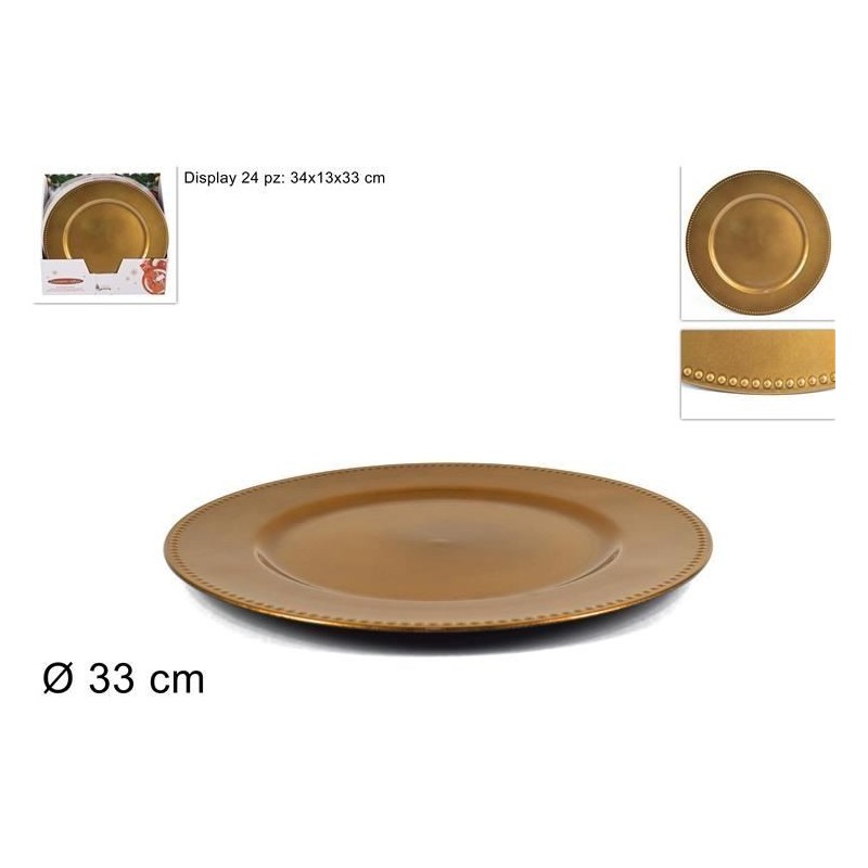 SOTTOPIATTO PP PUNTINATO ORO 33cm 116563 DS