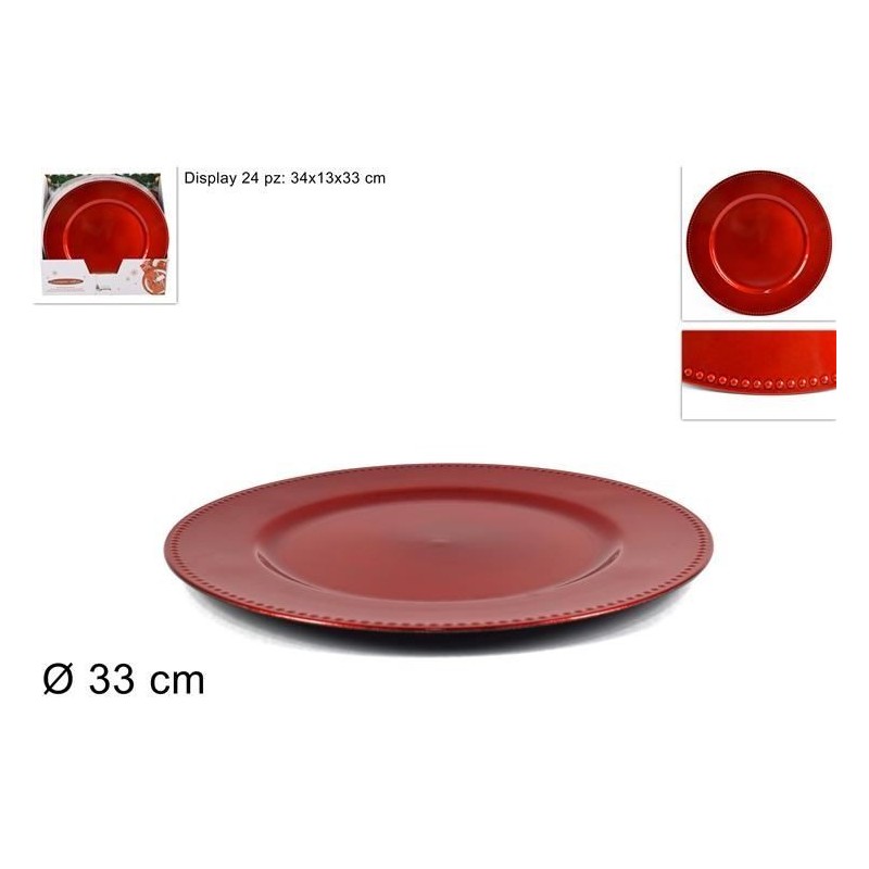 SOTTOPIATTO PP PUNTINATO ROSSO 33cm 849855 DS