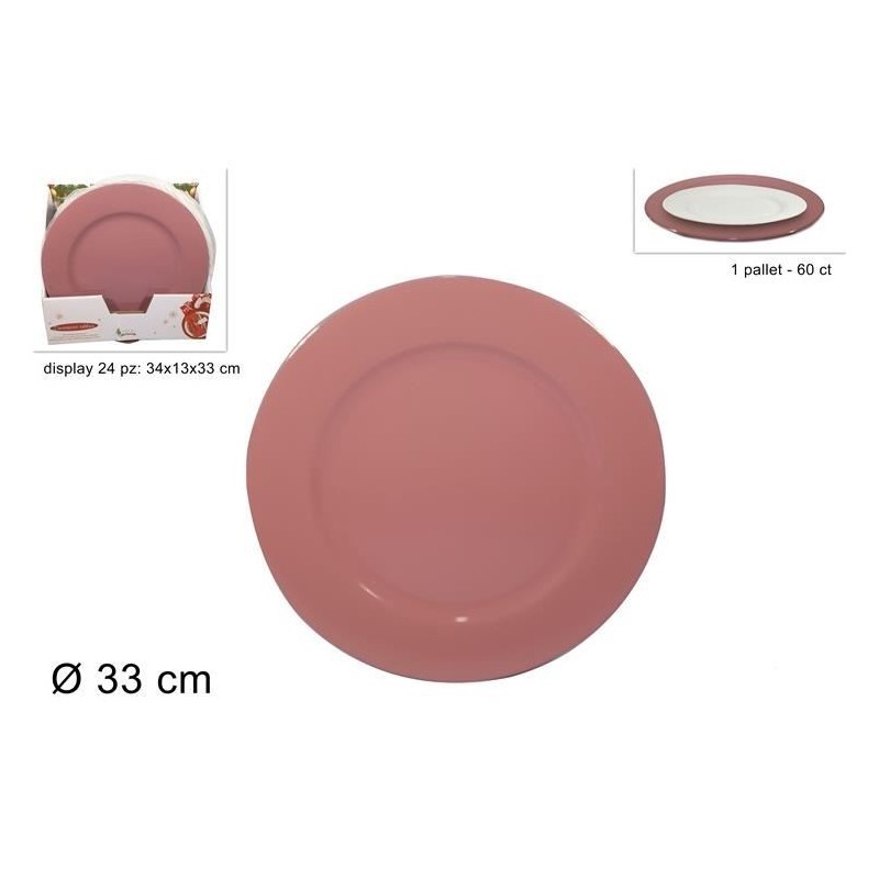 SOTTOPIATTO PP ROSA ANTICO 33cm 11844 DS