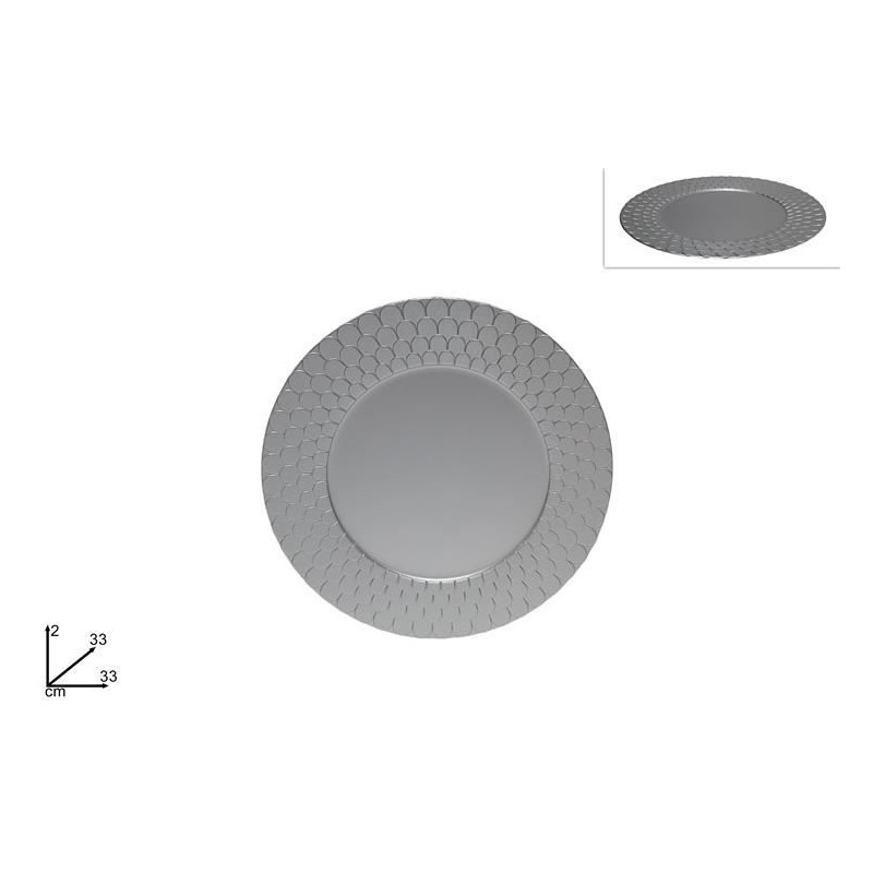 SOTTOPIATTO PP SILVER C/PIGNE 33cm DS
