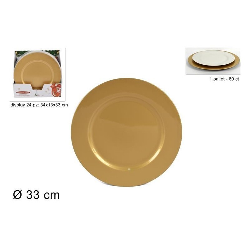 SOTTOPIATTO PP T/UNITA ORO 33cm 849619 DS