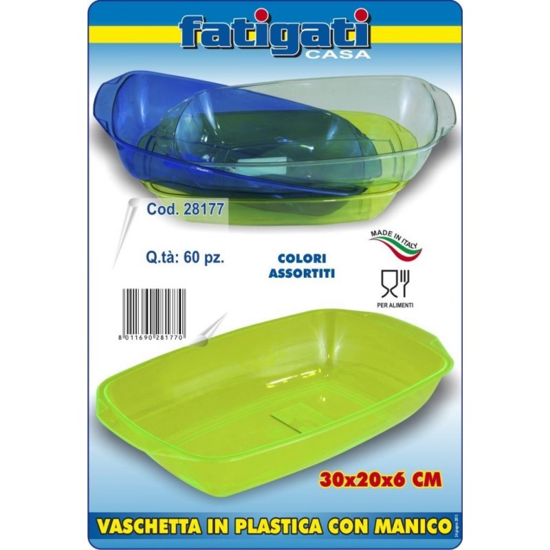 VASCHETTA PLA PIROFILA C/MANICI 30x20x6cm 28177 FATIG