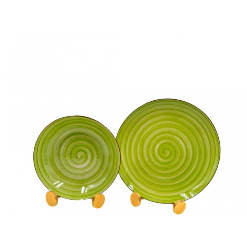 SERVIZIO PIATTO CERAMICA 12pz SPIRALE VERDE 1203 SUD