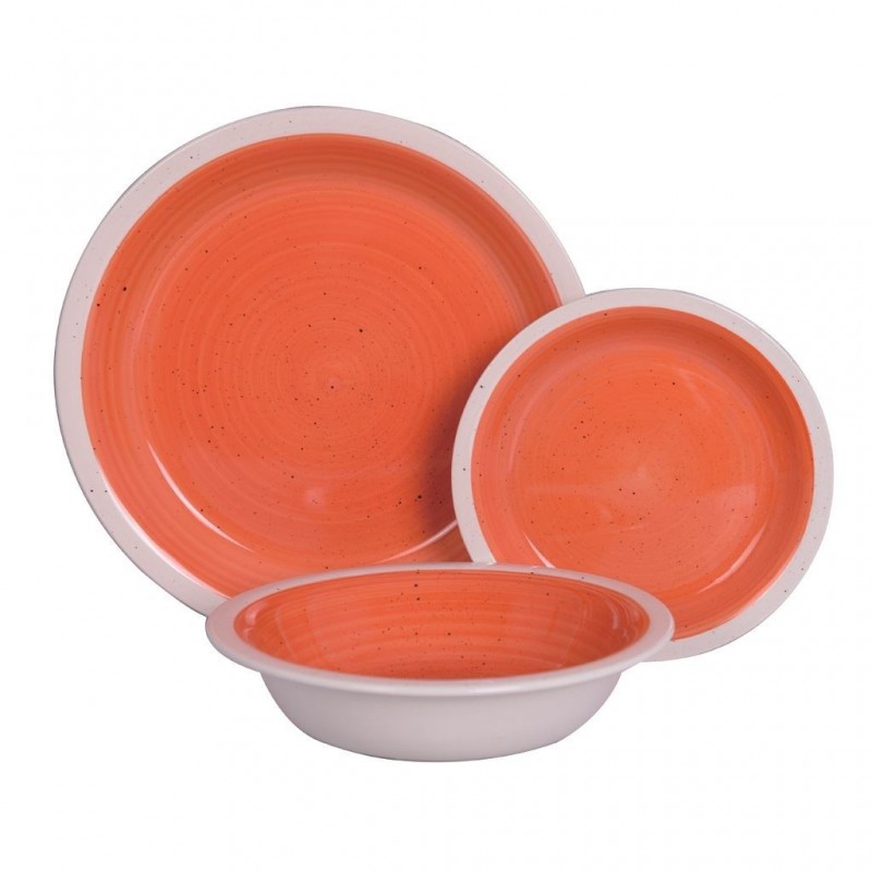 SERVIZIO PIATTO CERAMICA 18pz TENDENZA F/ARANCIO A3 BETA