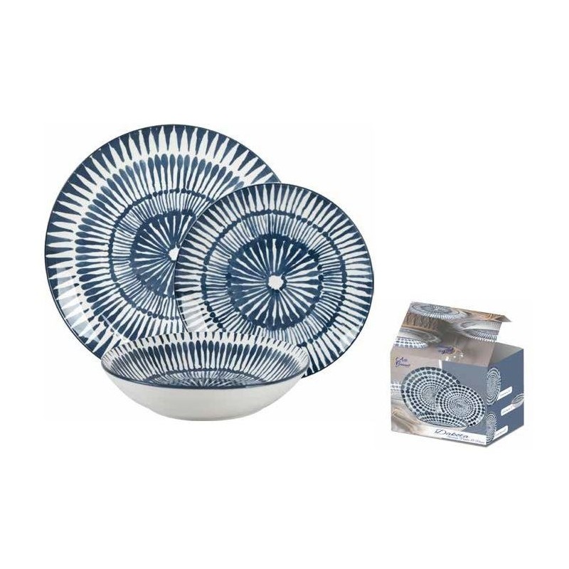 SERVIZIO PIATTO CERAMICA 18pz DAKOTA BLUE 25160 BETA