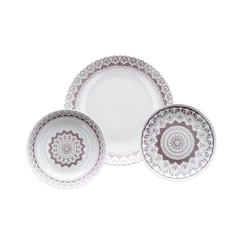 SERVIZIO PIATTO CERAMICA 18pz TORTORA 82719 AD