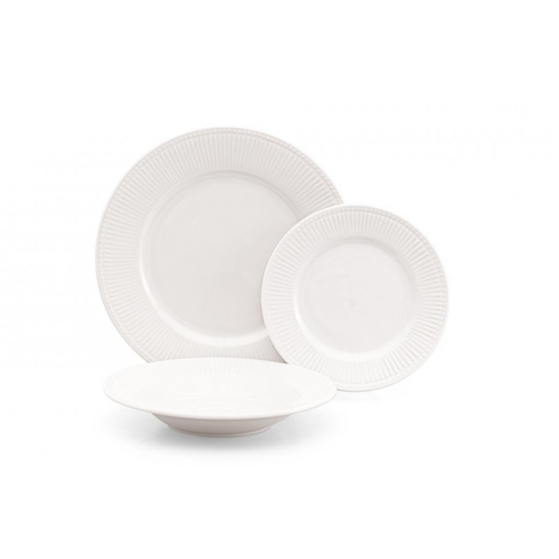 SERVIZIO PIATTO PORCELLANA 18pz LIBERTY WHITE 48747 DC