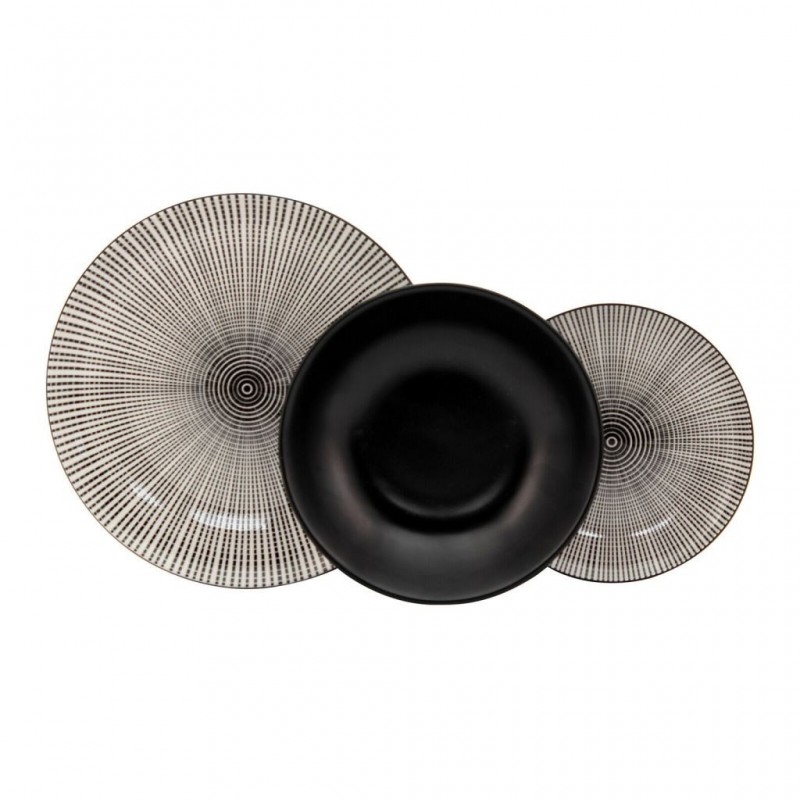 SERVIZIO PIATTO PORCELLANA 18pz MASAI NERO 40361 DC