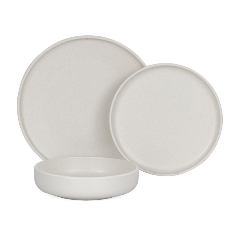 SERVIZIO PIATTO CERAMICA 18pz SKANDIK PEPPER WHITE 49429 DC