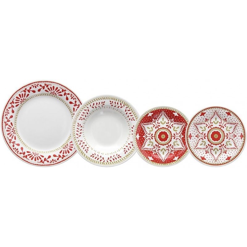 SERVIZIO PIATTO CERAMICA 18pz NEW CHARME OLIMPIC TOGNANA