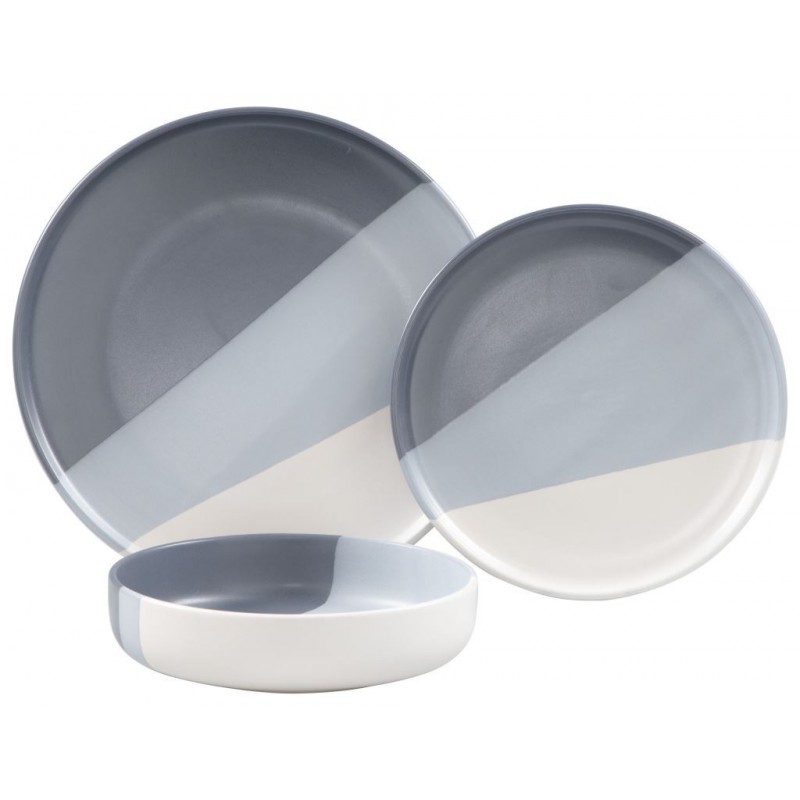 SERVIZIO PIATTO CERAMICA 18pz SKANDIK MOOD GREY 50601 DC