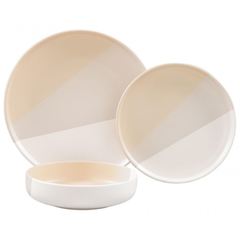 SERVIZIO PIATTO CERAMICA 18pz SKANDIK MOOD SAND 50602 DC