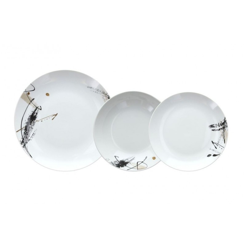 SERVIZIO PIATTO CERAMICA 18pz POIVRE MADISON TOGNANA