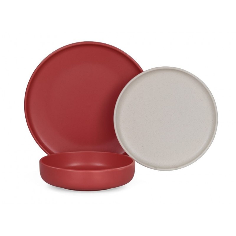 SERVIZIO PIATTO CERAMICA 18pz SKANDIK PEPPER MELON MIX DC