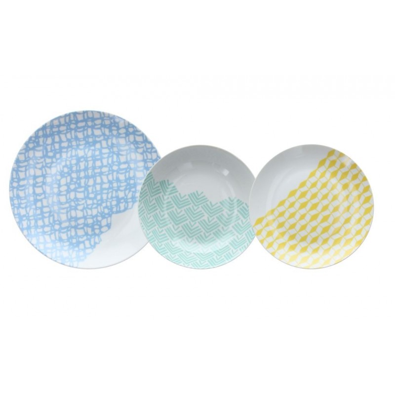 SERVIZIO PIATTO CERAMICA 18pz HAPPINES MADISON TOGNANA