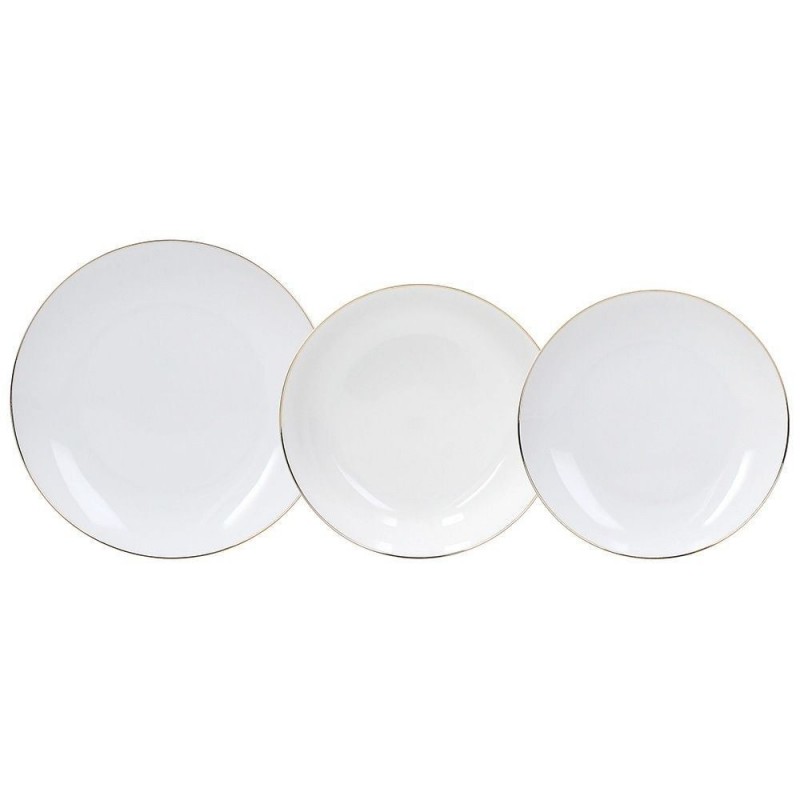 SERVIZIO PIATTO CERAMICA 18pz FILO ORO METROPOLIS TOGNANA
