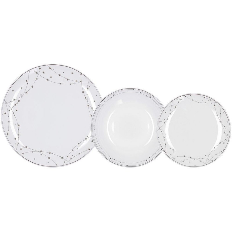 SERVIZIO PIATTO CERAMICA 18pz SILVERLIGHT MADISON TOGNANA