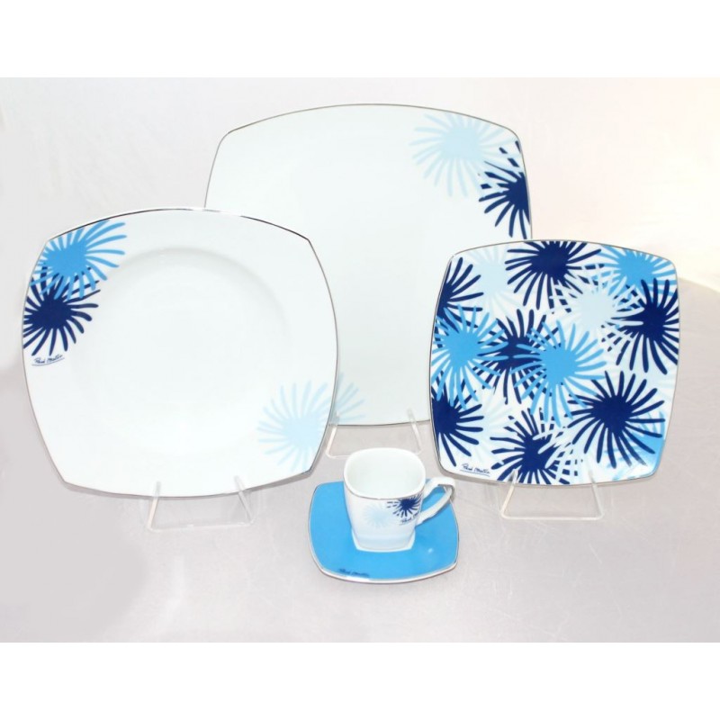 SERVIZIO PIATTO PORCELLANA 31pz ZULE BLUE+ CAFFE' RENE' MARTIN