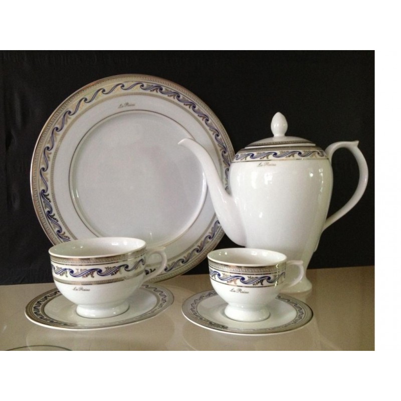 SERVIZIO PIATTO PORCELLANA 99pz LIMOGES GOLD 10387 COMPLETO di THE e CAFFE' LA REINE