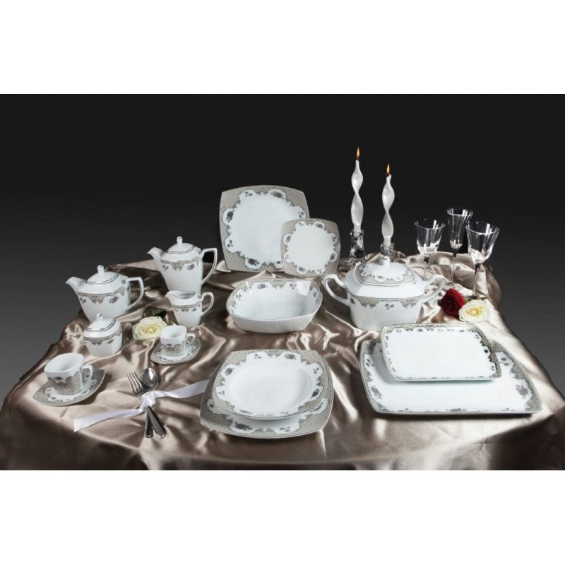 SERVIZIO PIATTO PORCELLANA 99pz SHABBY VENUS COMPLETO di THE e CAFFE' RENE' MARTIN