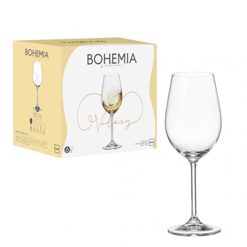 BICCHIERE BOHEMIA A/1 CALICE VOLARY VINO BIANCO 35cl