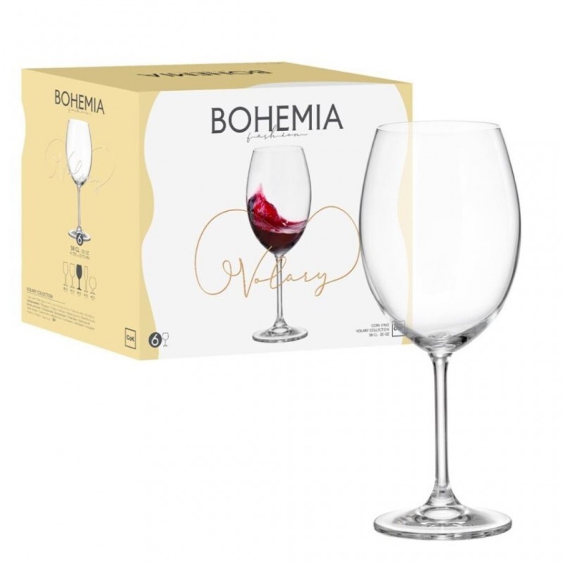 BICCHIERE BOHEMIA A/1 CALICE VOLARY VINO GRAN ROSSO 58cl