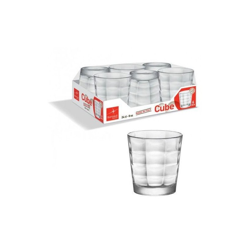 BICCHIERE CARTONETTA A/6 CUBE ACQUA 24cl BORMIOLI