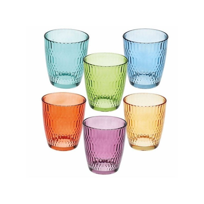 BICCHIERE GLASS A/6 SEOUL MULTICOLOR 310cc TOGNANA