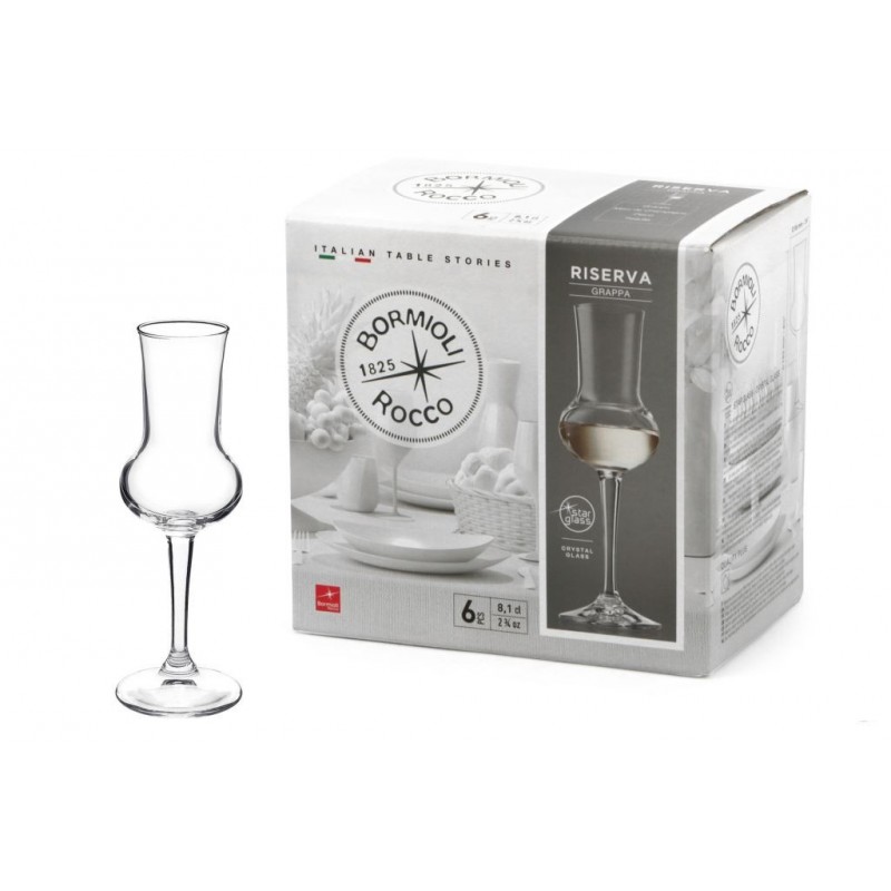 BICCHIERE RISERVA A/6 CALICE GRAPPA 8cl BORMIOLI