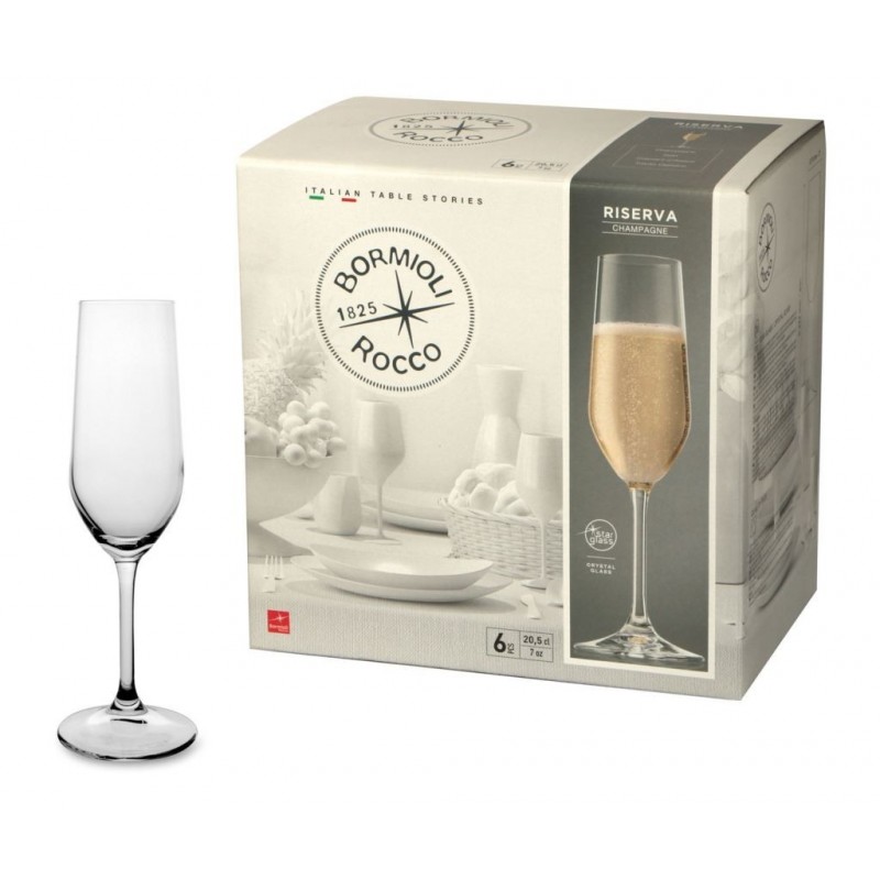 BICCHIERE RISERVA A/6 CALICE CAHMPAGNE 20cl BORMIOLI