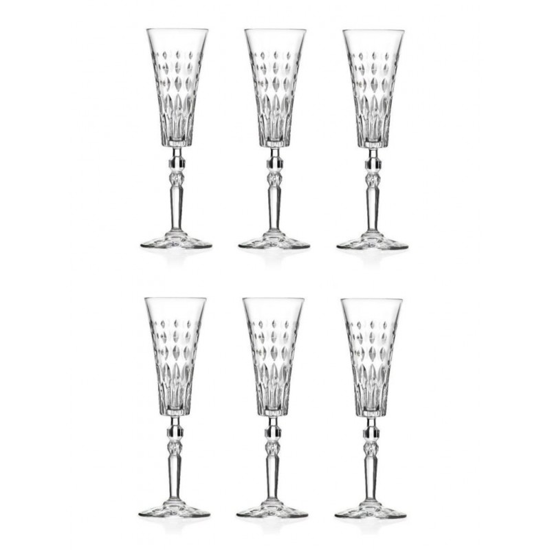 BICCHIERE MARILYN A/6 CALICE FLUTE 17cl RCR CRISTALLERIA