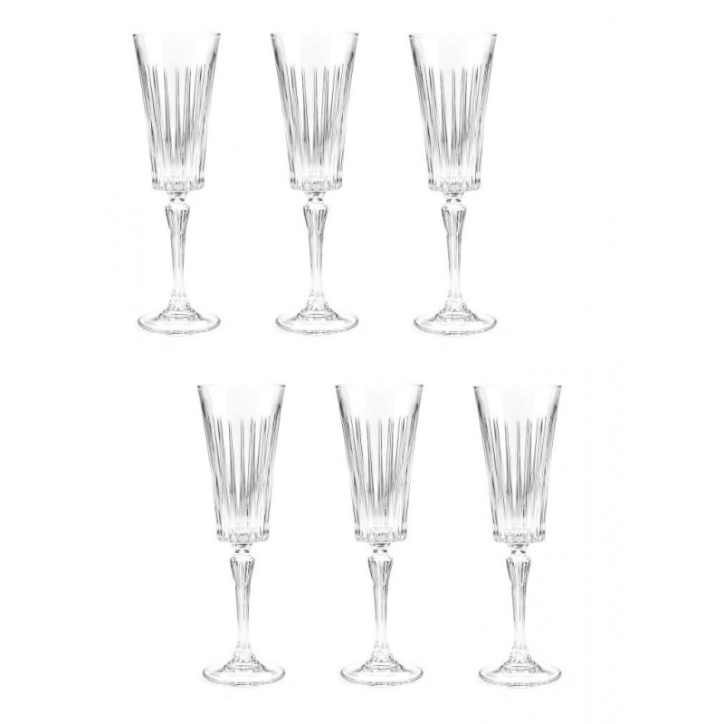 BICCHIERE TIMELESS A/6 CALICE FLUTE 21cl RCR CRISTALLERIA