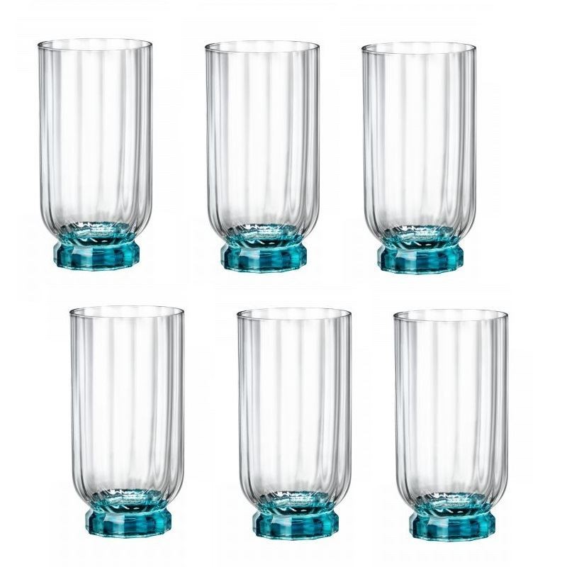 BICCHIERE FLORIAN A/6 LUCENT BLU BEVERAGE 43cl BORMIOLI