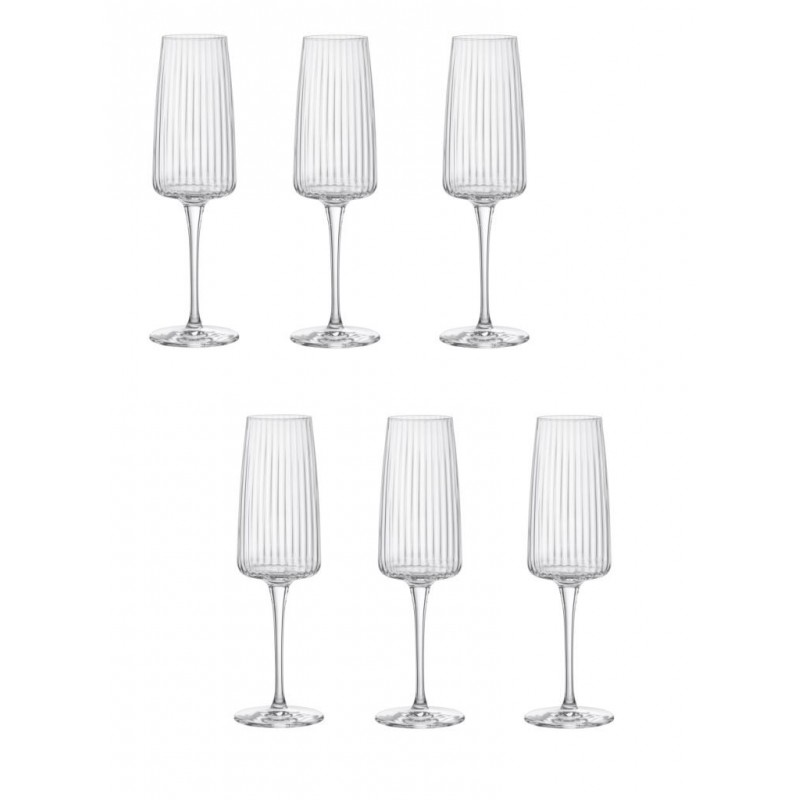 BICCHIERE EXCLUSIVA A/6 CALICE CHAMPAGNE 26cl BORMIOLI