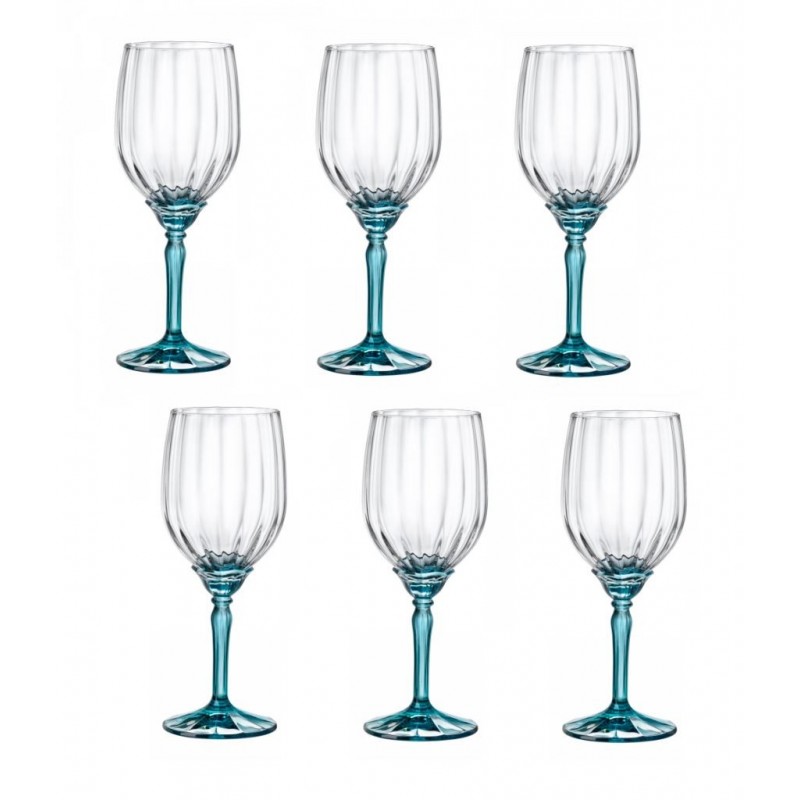 BICCHIERE FLORIAN A/6 CALICE LUCENT BLU SPRITZ 38cl BORMIOLI