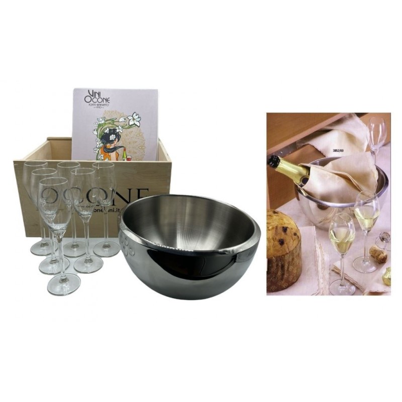 SERVIZIO BICCHIERE CALICE A/6 FLUTE+ SECCHIELLO CHAMP. GIORI