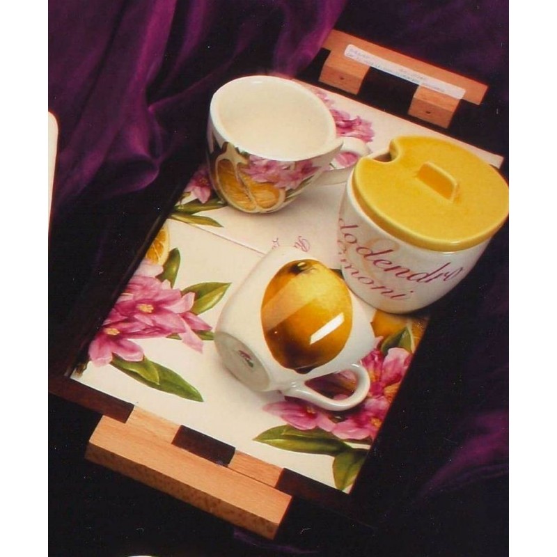 SET COLAZIONE C/VIVA LIMONI 2 TAZZONI+ ZUCCH.+ VASSOIO 40cm