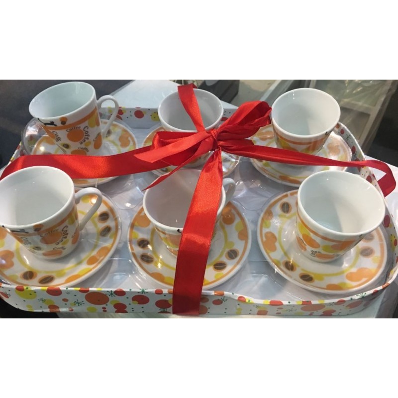 TAZZA CAFFE' CONFEZIONE REGALO C/P + 6 TAZZE 6500C